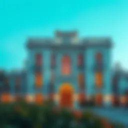 Exterior view of Meydan Mansion showcasing its architectural grandeur