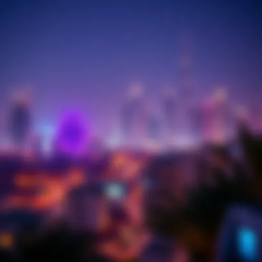 Vibrant Skyline of Dubai Vibrant skyline view of Dubai's luxury residential area