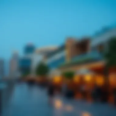 Cafes and restaurants lined along the vibrant Business Bay waterfront