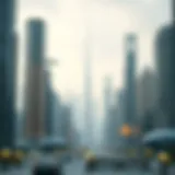 Futuristic Skyline of Internet City A futuristic skyline representing an internet city