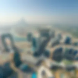 Aerial view of Internet City showcasing modern architecture and tech infrastructures