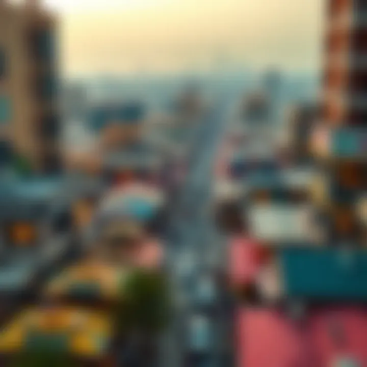 Aerial view of سوق الراس showcasing its bustling market activity