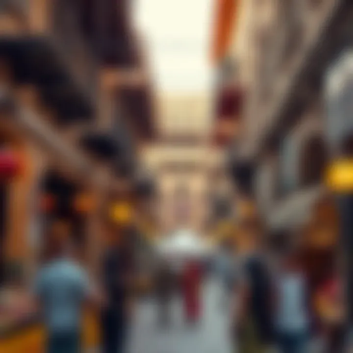 Traditional souk with bustling market activity
