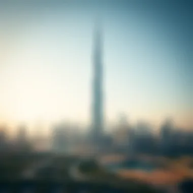 Panoramic view of the Dubai skyline with Index Tower as a focal point.