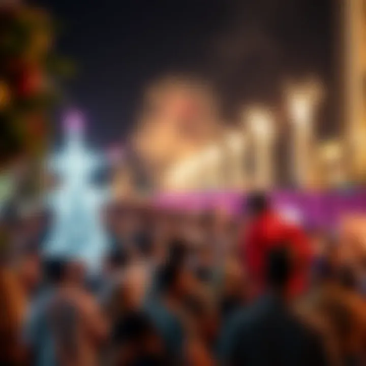 Crowd enjoying vibrant street festivities in Dubai