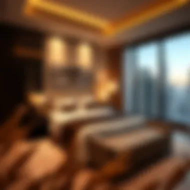 Elegant hotel apartment bedroom with premium furnishings