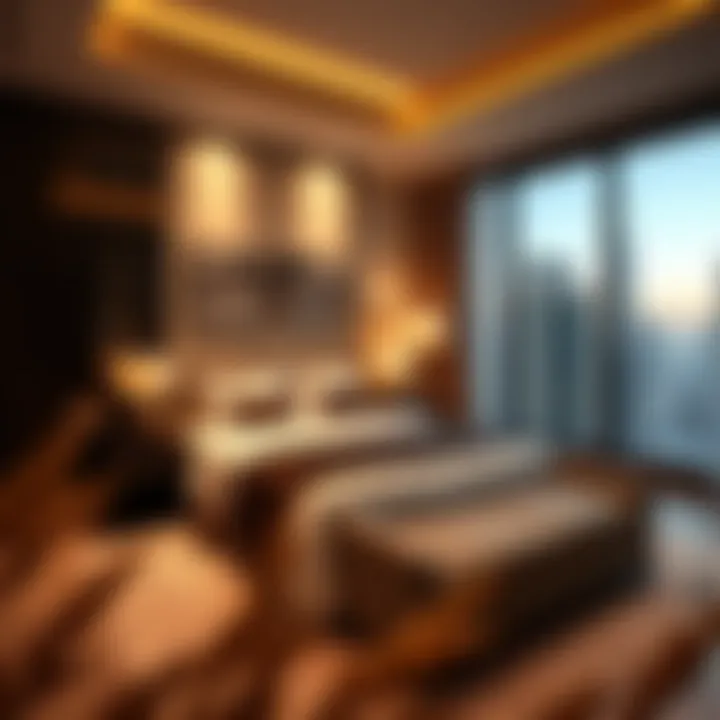 Elegant hotel apartment bedroom with premium furnishings