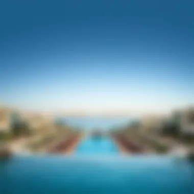 Breathtaking View of Saadiyat Pool Stunning view of the Saadiyat Pool surrounded by luxury villas