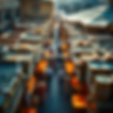 Aerial view of Dubai's iconic gold souk marketplace