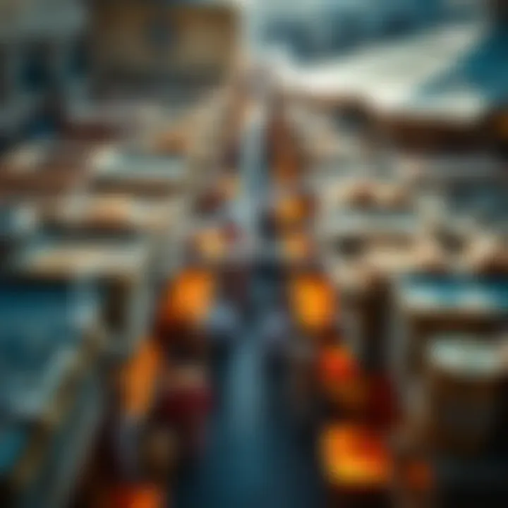 Aerial view of Dubai's iconic gold souk marketplace