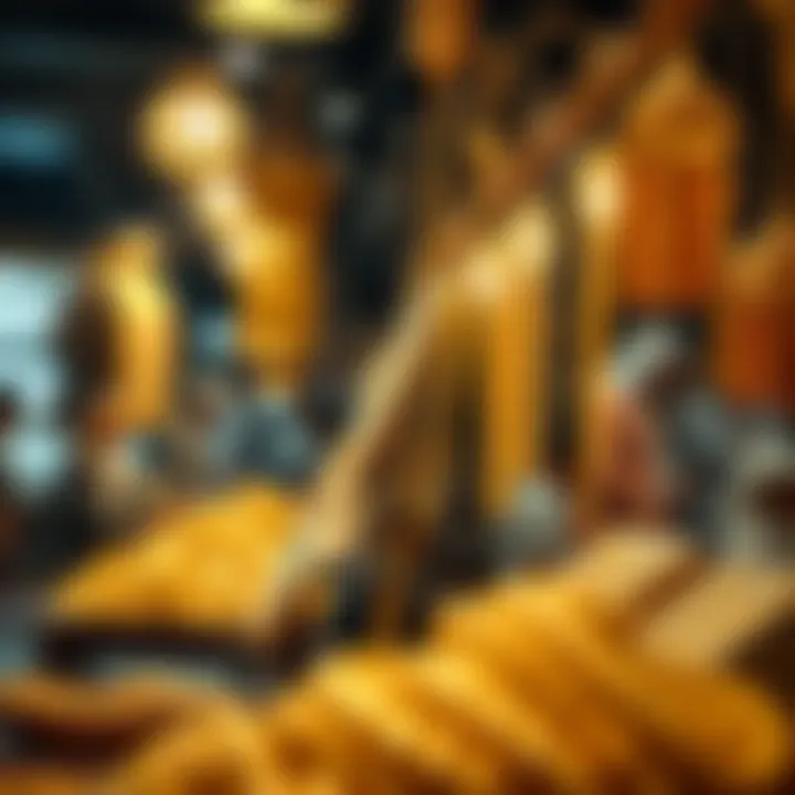 Close-up of traditional gold trade practices in the souk