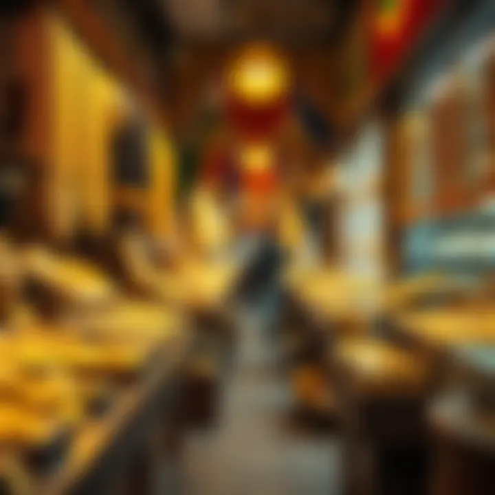 Gold and jewelry showcased in a souk