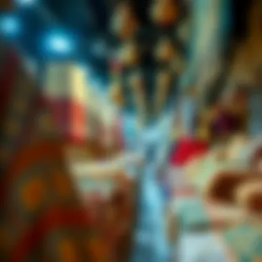 Traditional textiles and fabrics on display