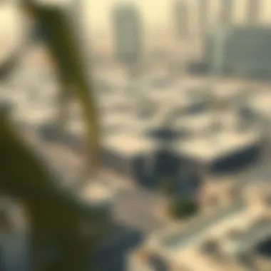 Aerial view of the Al Khawaneej warehouse district showcasing modern architecture