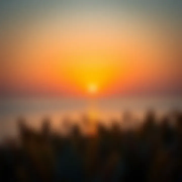 The serene waters of the Arabian Gulf reflecting the sunset colors