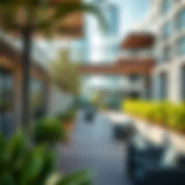 Vibrant outdoor area of Gate Village 8, ideal for business and leisure
