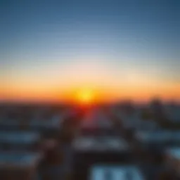 Panoramic view of Grand Heights at sunset
