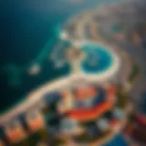Aerial view of Hayat Island showcasing its stunning coastline and modern architectural designs