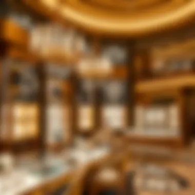 Opulent interior of a high-end jewelry store in Dubai