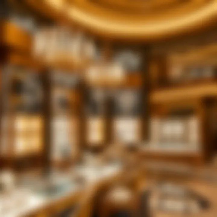 Opulent interior of a high-end jewelry store in Dubai