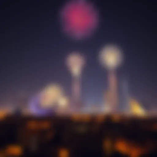 Celebratory fireworks over the UAE skyline during a holiday