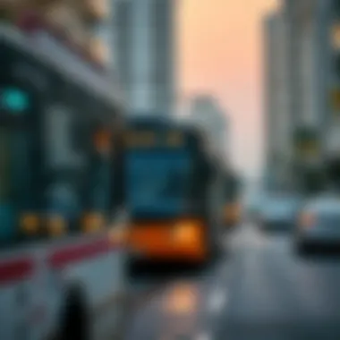Public transportation options available in an affordable neighborhood of Dubai