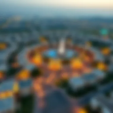 Aerial Perspective of Indigo Ville in JVC Aerial view of the Jumeirah Village Circle highlighting Indigo Ville