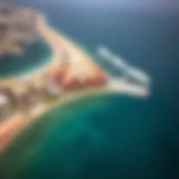 Stunning aerial view of J1 Beach Dubai showcasing its pristine shoreline