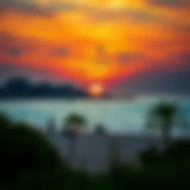 Sunset at J1 Beach Vibrant sunset over J1 Beach, highlighting its serene atmosphere