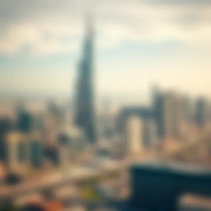 Dubai Skyline with Jewel Tower Aerial view of Dubai skyline featuring Jewel Tower prominently