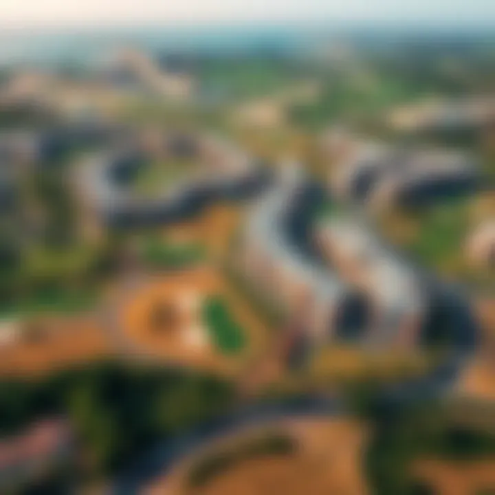 Aerial Perspective of Jumeirah Golf Estates Aerial view showcasing the golf courses and residential areas