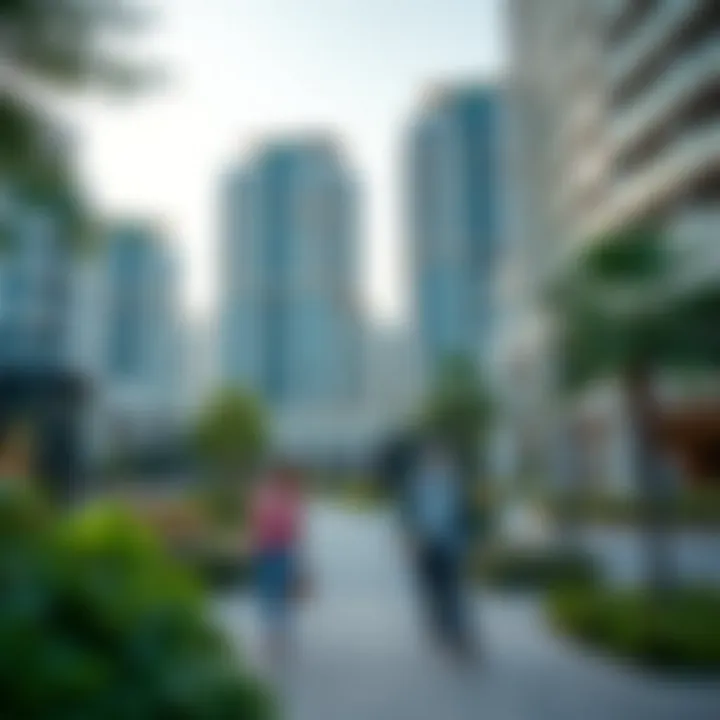 Vibrant Community Life in Jumeirah Lake Towers Vibrant community life at Jumeirah Lake Towers with parks and amenities
