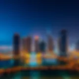 A panoramic view of Jumeirah Lake Towers showcasing its stunning skyline