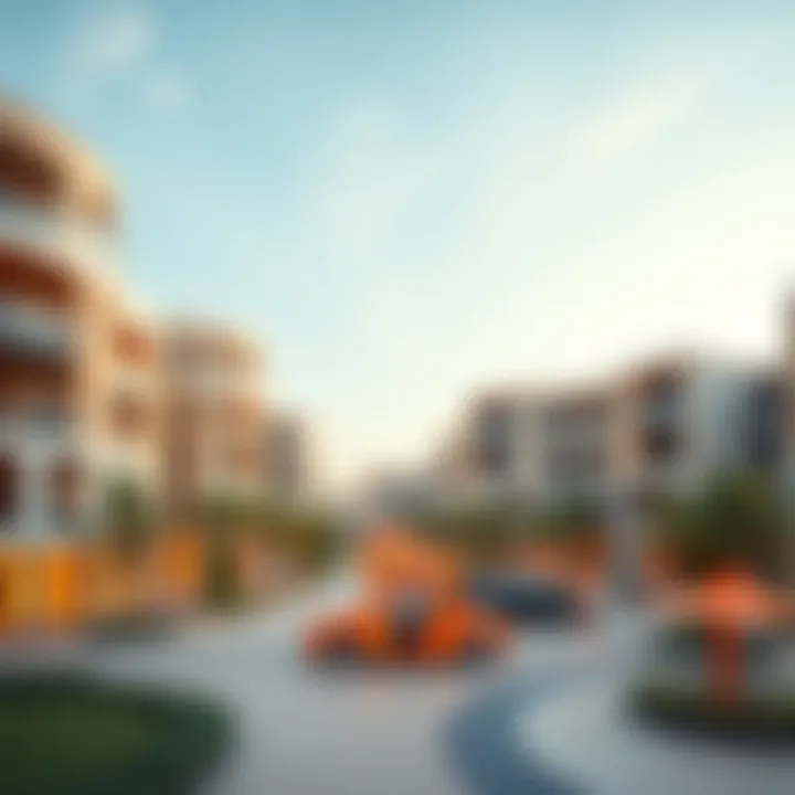 Panoramic view showcasing the design layout of Khawaneej Walk