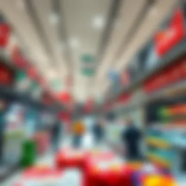 Interior of Lulu Hypermarket displaying a variety of products and services