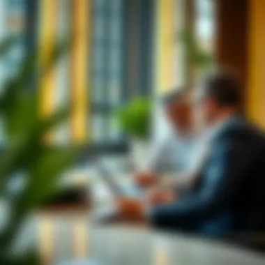 A professional consulting session between investors discussing property management strategies.