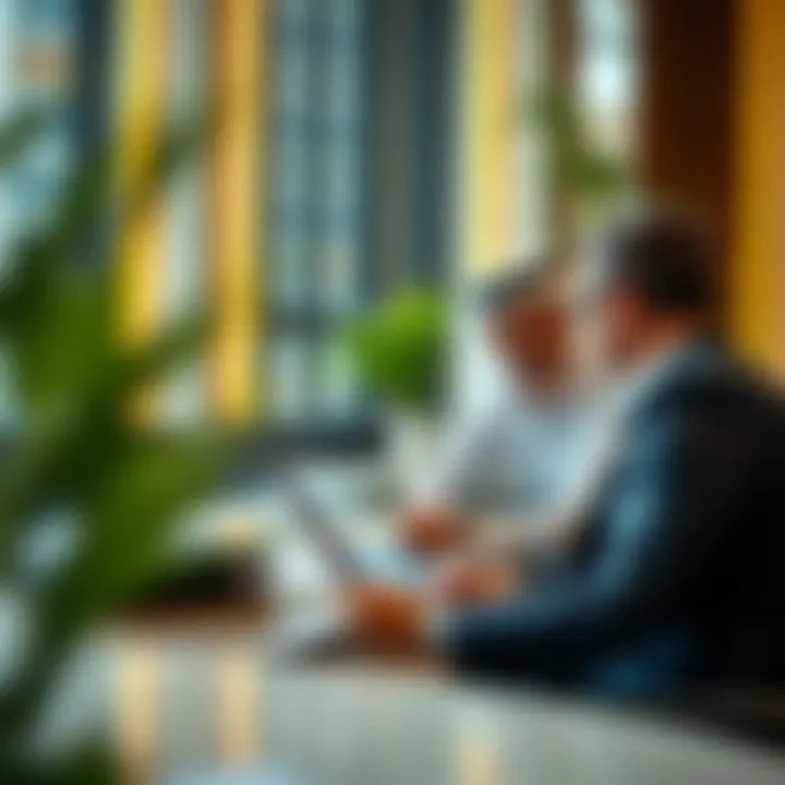 A professional consulting session between investors discussing property management strategies.