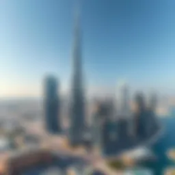 Aerial view of Dubai's skyline featuring iconic skyscrapers