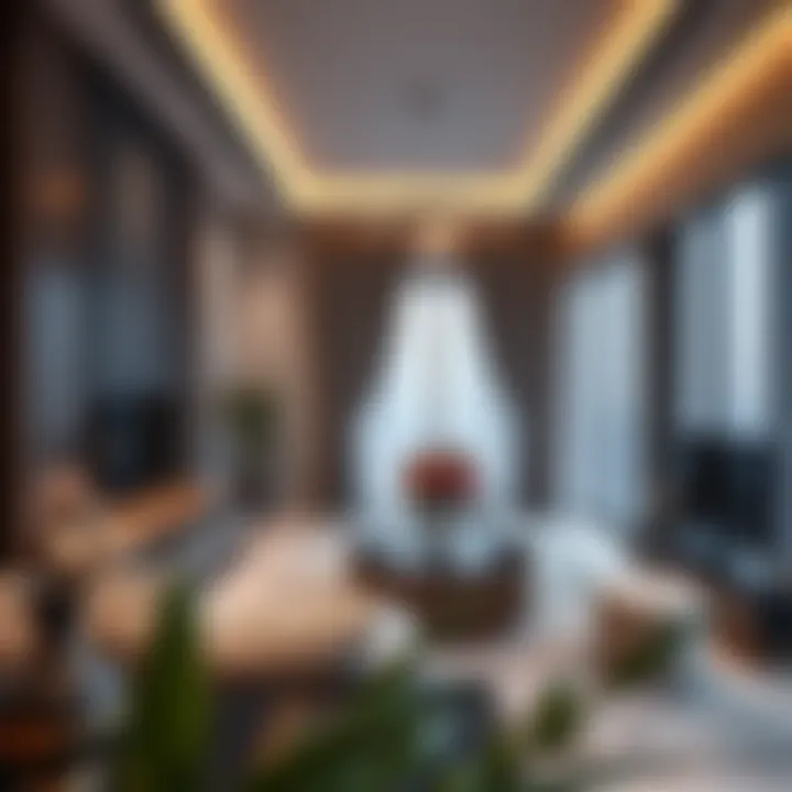 Luxury Living Spaces in Dubai Interior of a modern apartment in Dubai highlighting living space