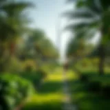 Lush greenery and pathways of Mudon Park