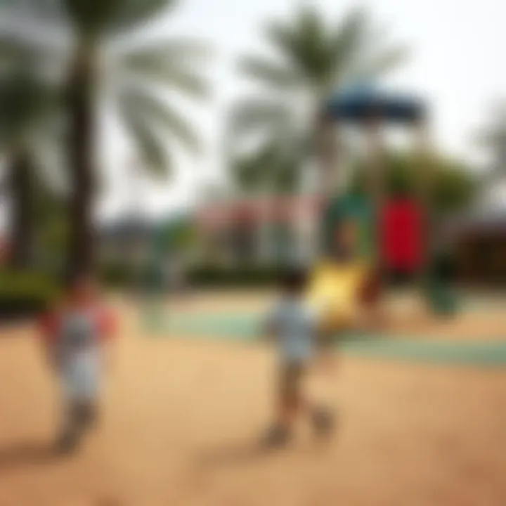 Children playing in the playground of Mudon Park