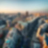 A stunning aerial view showcasing Boulevard Dubai's dynamic architecture and layout