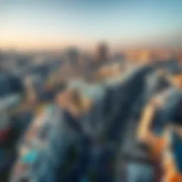 A stunning aerial view showcasing Boulevard Dubai's dynamic architecture and layout