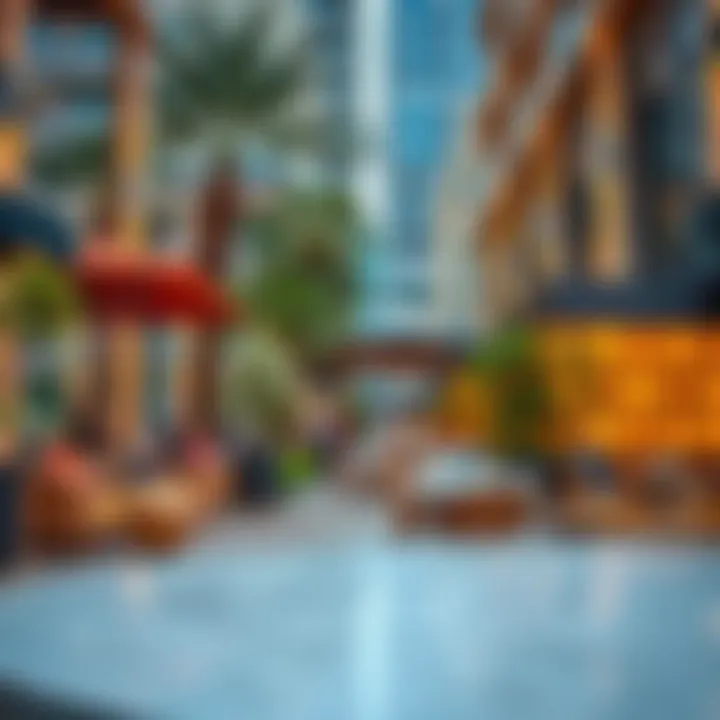 Vibrant Café Culture at Boulevard Dubai An elegant outdoor café scene reflecting the vibrant lifestyle at Boulevard Dubai