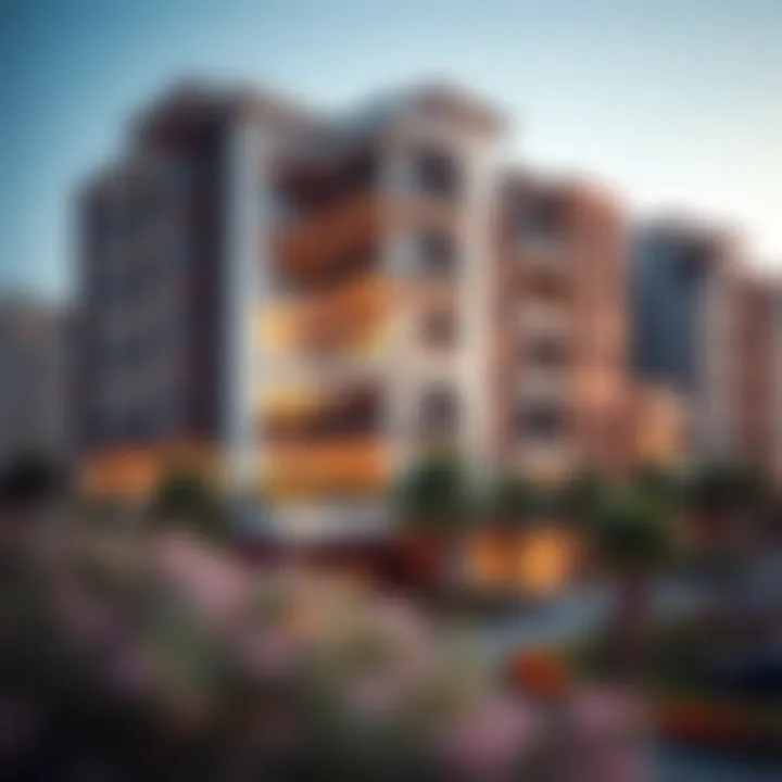 Luxury Living in Boulevard Dubai A detailed view of modern residential buildings highlighting luxurious real estate options