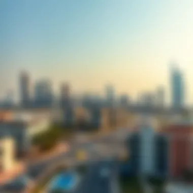 Scenic view of Ajman skyline with modern architecture