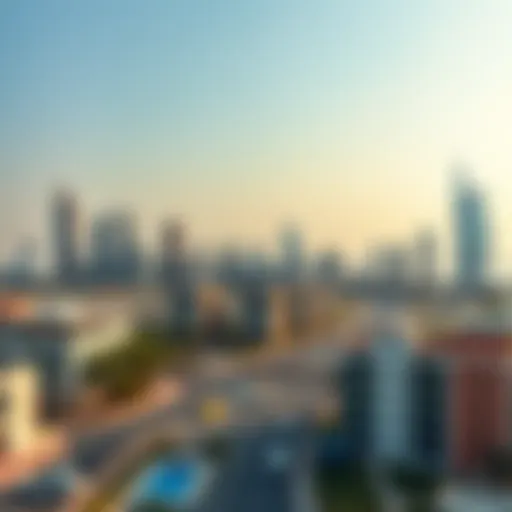 Scenic view of Ajman skyline with modern architecture