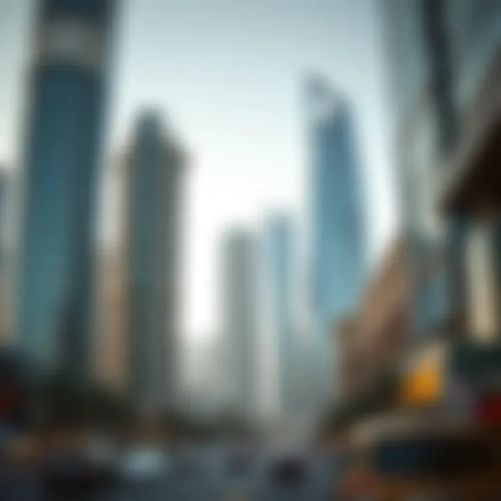 Business Bay's bustling urban environment with skyscrapers