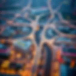 Aerial view of Metro Dubai showcasing its extensive network