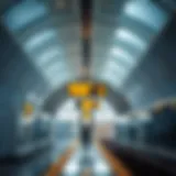 Interior view of a modern metro station